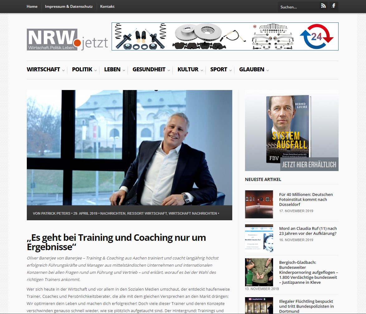 Verkaufstrainer Oliver Banerjee: Training & Coaching aus Aachen