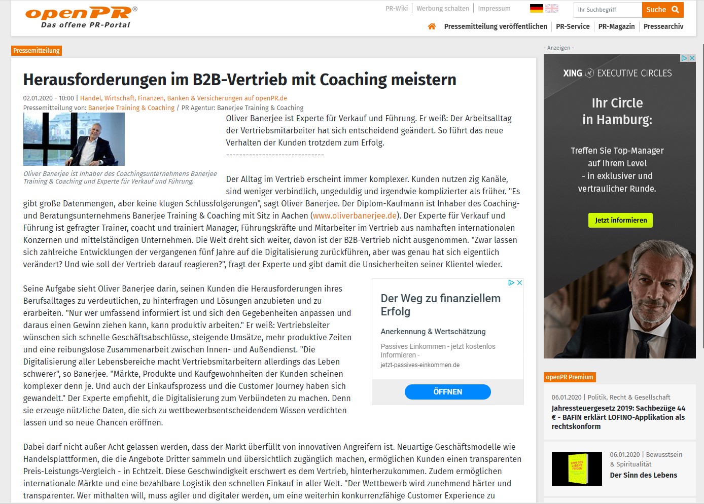 Banerjee Vertriebstraining: Herausforderungen im B2B-Vertrieb mit Coaching meistern